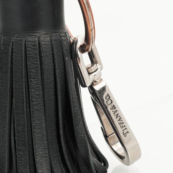 Tiffany & Co. Black Leather Fringe Tassel Keychain - Picture 3 of 4